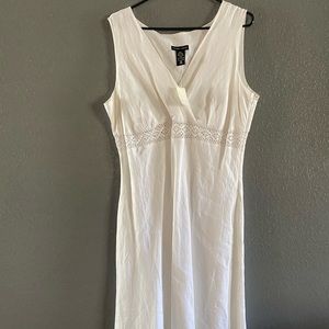 New York and company dress white linen blend lace